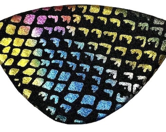 Eye Patch 80s Rock Spandex Metallic Rainbow Fashion Pirate Fantasy Fashion Chic