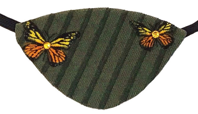 Eye Patch Monarch Butterfly Olive Green Orange Yellow Fantasy Fashion Eyepatch C