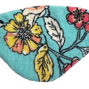 Augenklappe Aqua Floral Koralle Pink Blau Türkis Romantische Mode Piratin Fantasy Rose Gelb