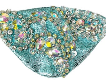 Blue Eye Patch Jeweled Aqua Silver AB Opulence Gold Glam Mermaid Fashion Pirate Fantasy Fashion