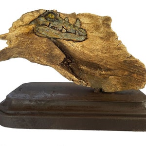 Wood Carving Sculpture Dragon Fragment Original Rick Cain Fantasy Signed