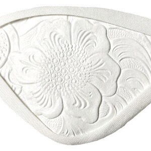 White Vinyl Eye Patch Floral Embossed Bridal Wedding Elegant Fashion Chic