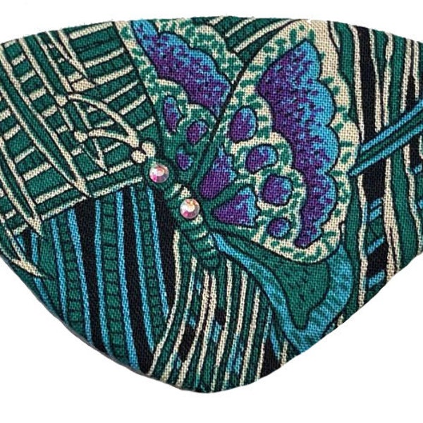 Eye Patch Tropical Butterfly Green Jeweled Rain Forest Fashion Purple Blue