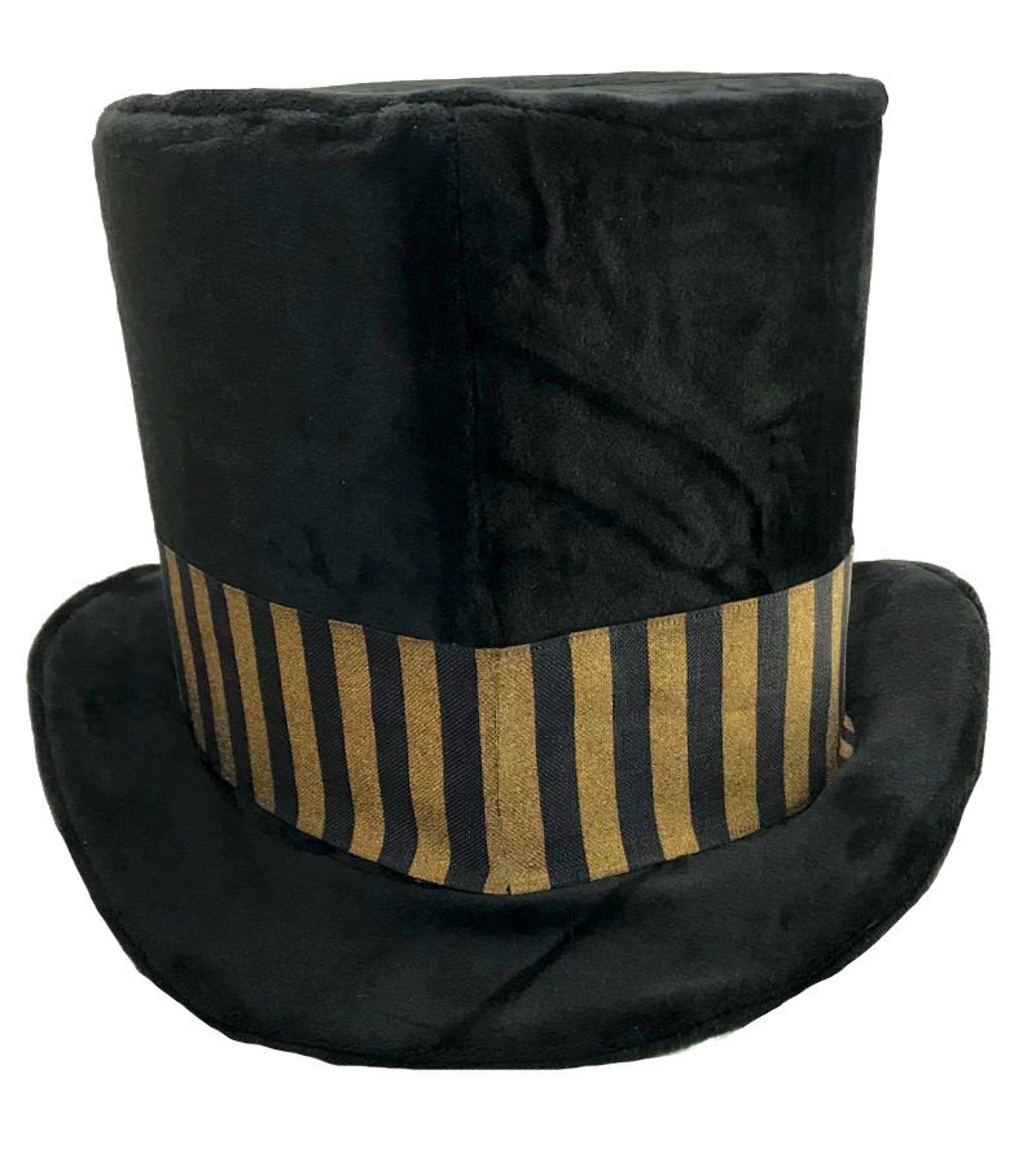 XL Tall Black Velvet Top Hat Sideshow Gothic Ringleader Etsy