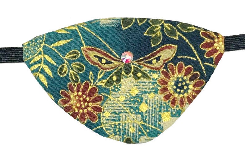 Eye Patch Japanese Garden Blue Red Gold Romantic Fashion Etsy