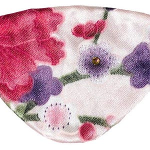 Floral Eye Patch Soft Pale Pink Purple Green Flowers Fashion Jeweled Pretty
