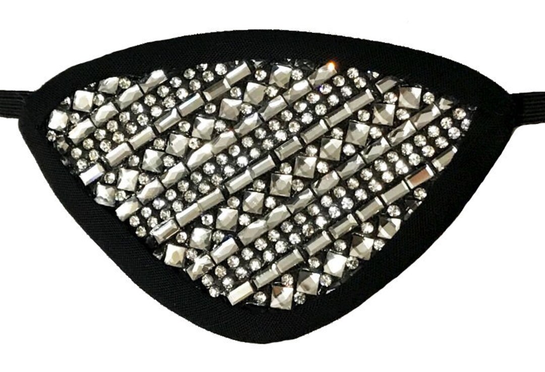 Sparkly Eye Patch Rhinestone Jeweled Wild Flashy Gothic Glamour Fashion