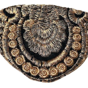 Eye Patch Copper Metallic Embroidered Shimmery Chic Floral Fashion Eyepatch Black
