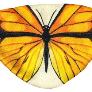 Augenklappe Monarchfalter Ivory Satin Orange Gelb Schwarz Fantasy Fashion Eyepatch