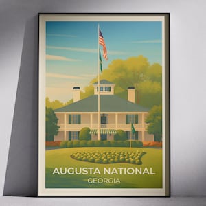 Augusta National Golf Print | The Masters | Minimalist Golf Poster | Wall Art | Golfer Gift | Gifts for Him | Sports Print | Golf Prints