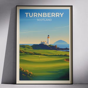 Turnberry Golf Print | The Open | Minimalistyczny plakat golfowy | Sztuka ścienna | Prezent dla golfisty | Prezenty dla niego | Druk sportowy | Druki golfowe