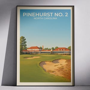 Pinehurst No. 2 Golf Print | US Open | Minimalist Design Golf Poster | Wall Art | Golfer Gift | Gifts for Him | Sports Print | Golf Prints