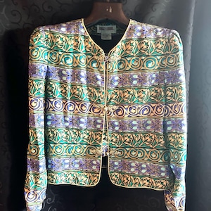 Vintage Maggy London Baroque Blazer: 1980s Petite Jacket