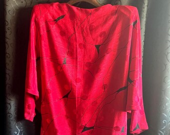 Vestido vintage glorioso de manga murciélago y escote barco, la reina de los 80 S