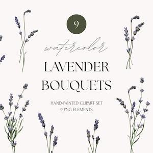 Lavender bouquet clipart png Watercolor purple floral compositions clip art - Botanical clipart - Flower arrangements - Digital download