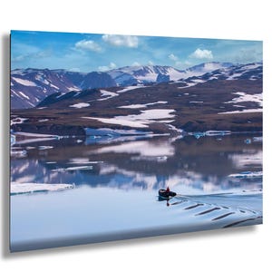 Scoresbysund Fjord Greenland Zodiac Boat Arctic Landscape Photography Iceberg Wall Art Polar Nature Print Calm Water Scenic Photo