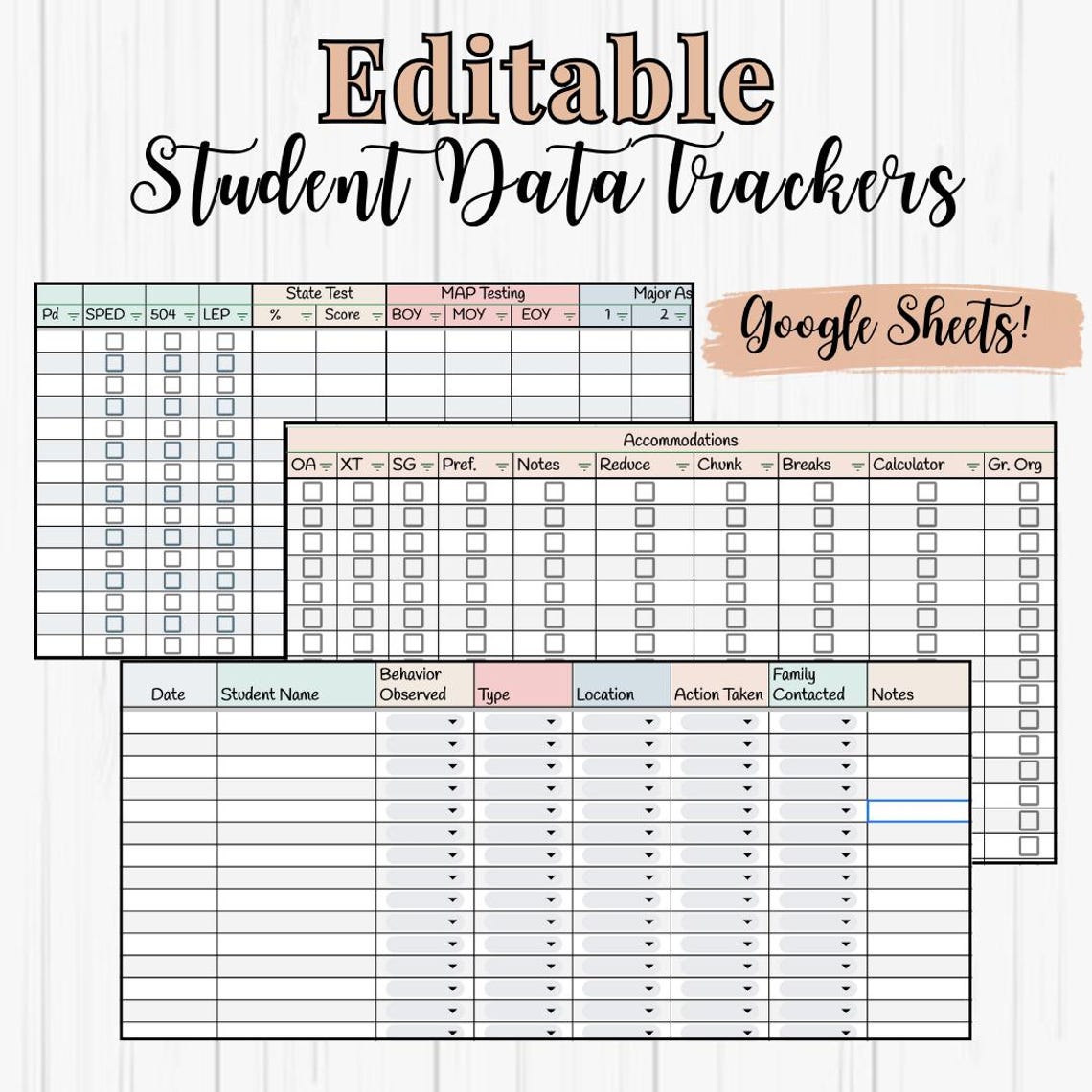 All-in-one Student Data Tracker | Google Sheets | Editable Teacher ...