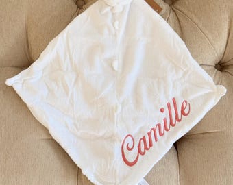 Personalized Baby Animal Lovey: Embroidered Security Blanket