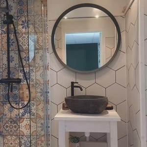 Unique Natural River Stone Wash Basin • Vessel Sink • Rustic Bathroom Sink • Vanity Basin • Modern Countertop Basin • Oval Stone Spa Bowl bild 10