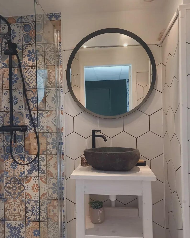 Unique Natural River Stone Wash Basin • Vessel Sink • Rustic Bathroom Sink • Vanity Basin • Modern Countertop Basin • Oval Stone Spa Bowl bild 10
