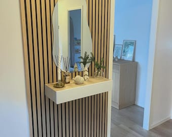 Oak and White Floating Drawer in Multiple Sizes • Wall Mounted Floating Bedside Table • Nightstand • Chic Floating Drawer Shelf