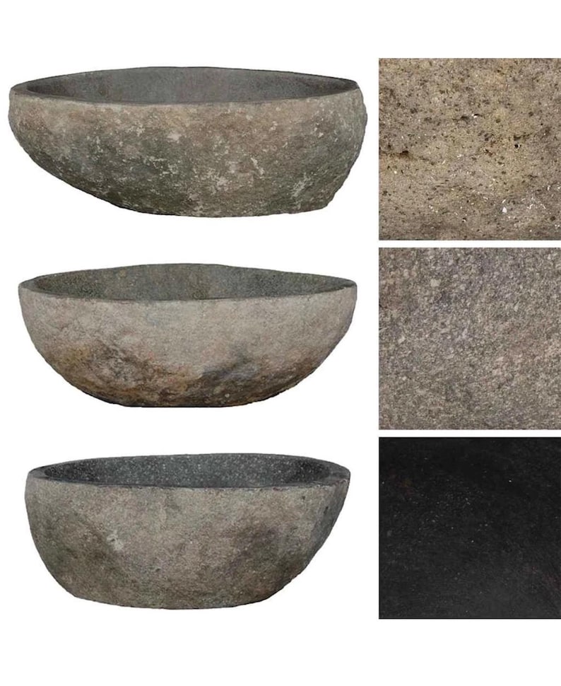 Unique Natural River Stone Wash Basin • Vessel Sink • Rustic Bathroom Sink • Vanity Basin • Modern Countertop Basin • Oval Stone Spa Bowl bild 11