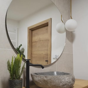 Unique Natural River Stone Wash Basin • Vessel Sink • Rustic Bathroom Sink • Vanity Basin • Modern Countertop Basin • Oval Stone Spa Bowl bild 5
