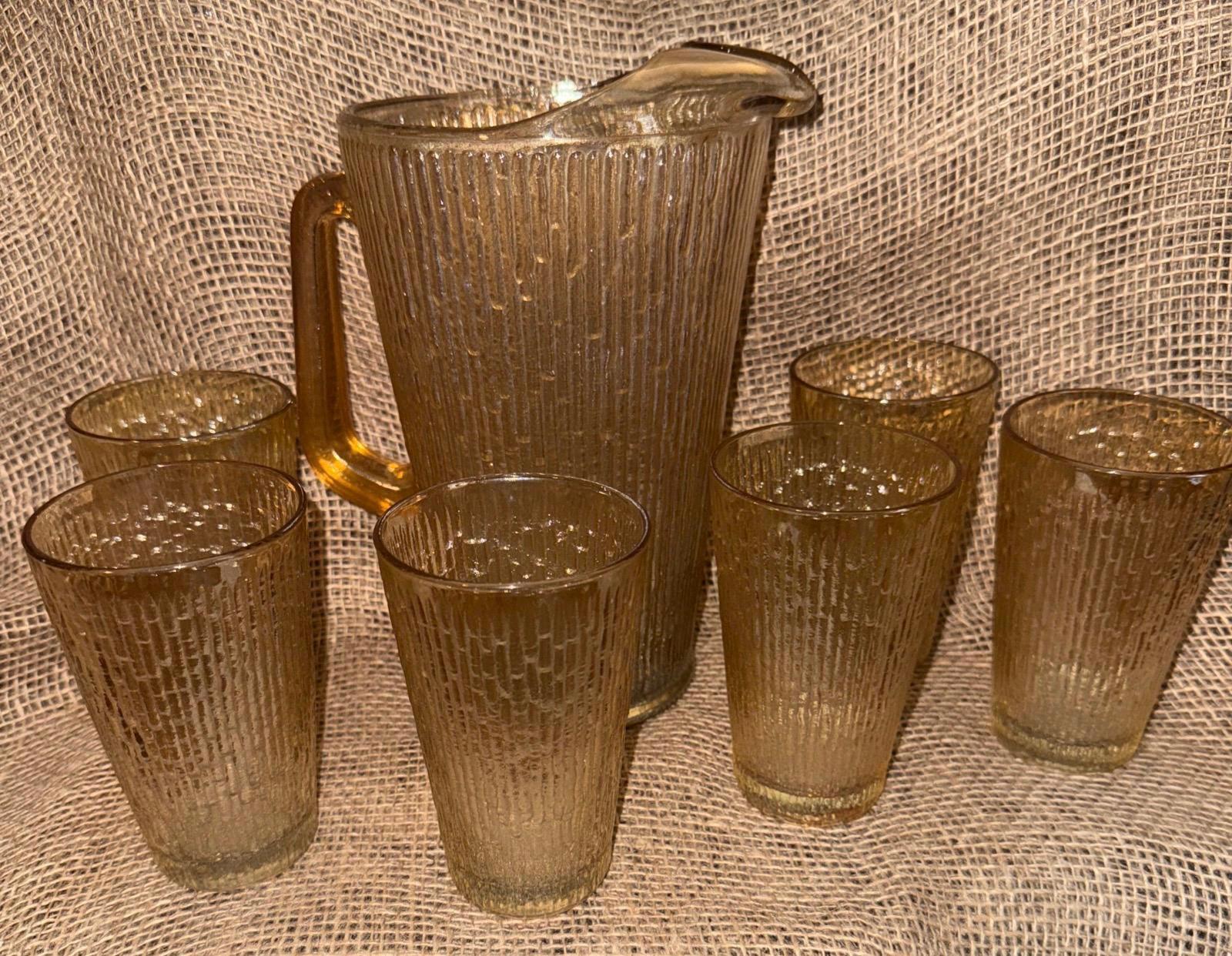Plafonnier en verre ambré années 70
