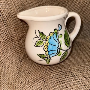 Japan Marked Japan 1977 Vintage Rubens Originals Floral Hand-painted Ceramic Pitcher