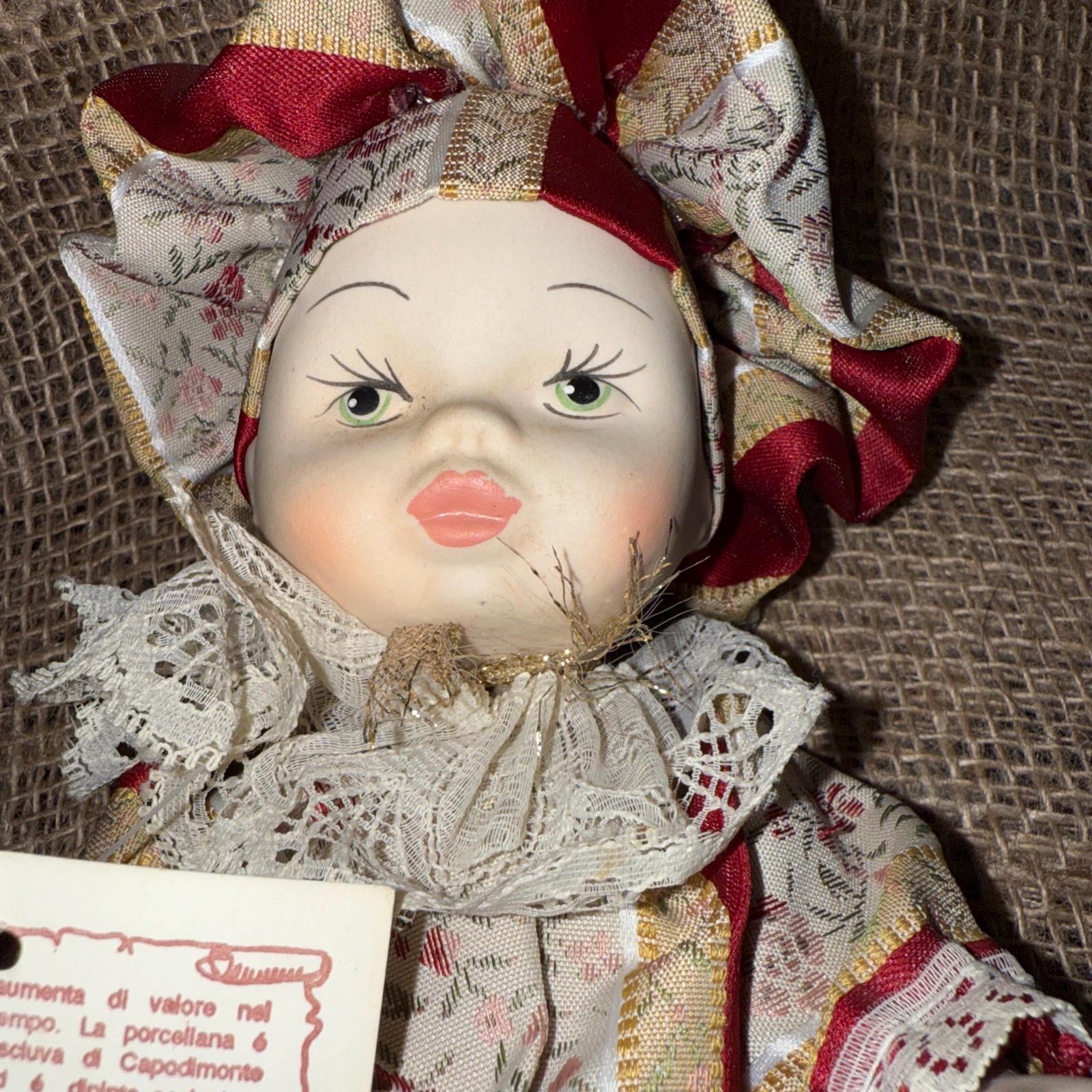 ヴィンテージ イタリア製 カポディモンテ ピエロ 陶器人形 タグ/COA