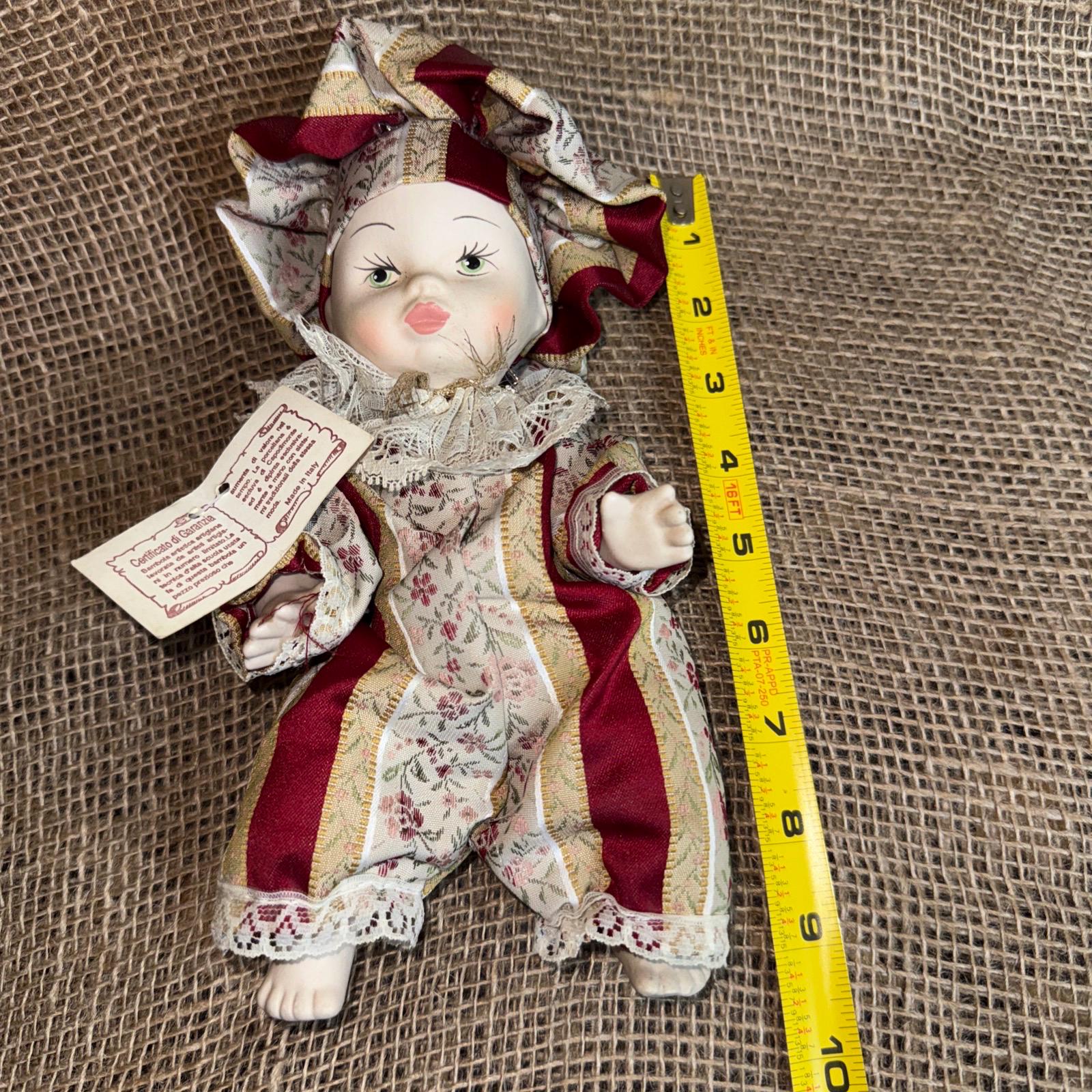 ヴィンテージ イタリア製 カポディモンテ ピエロ 陶器人形 タグ/COA