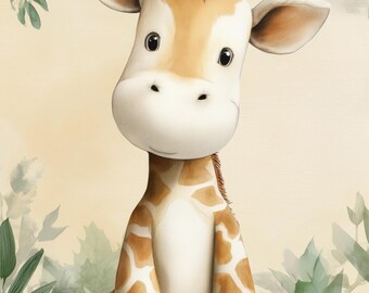 Baby Giraffe Print: Safari Nursery Wall Art (Instant Download)