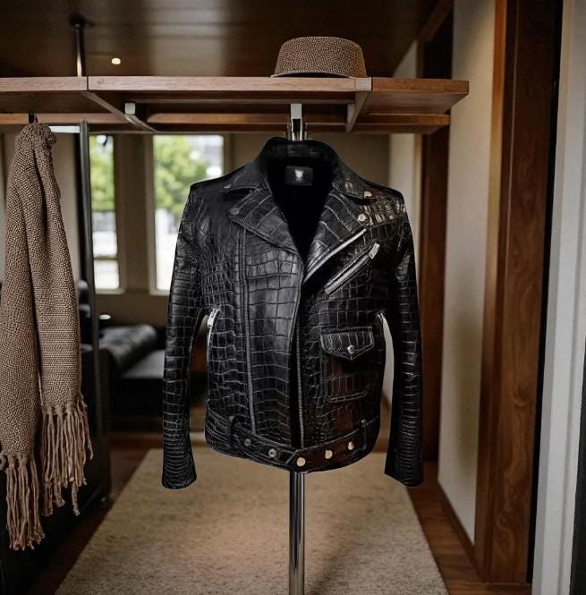 メンズ ブラック スタッズ レザージャケット – パンクロック バイカー