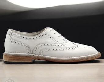 Handmade Oxford Lace-Up Brogue Wingtip Dress Shoes for Women | Luxury Calf Leather Formal Footwear | Custom Goodyear Welted Leather Shoes