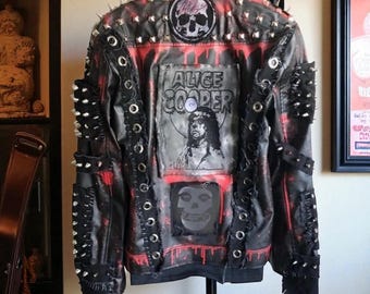 ジャケット・アウター archive grunge real leather jacket punk Men's Spiked Biker Leather Jacket | Steampunk Gothic Punk Rock