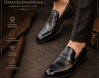 Handmade Men's Brown Leather Moccasin Shoes, Slip On Dress Shoes, Formal Party Wear Footwear, Elegant Business Office Loafers
