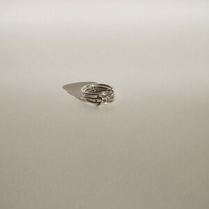 Sterling Silver Interconnected Ring – 3-Band Statement Ring | Handcrafted Jewelry