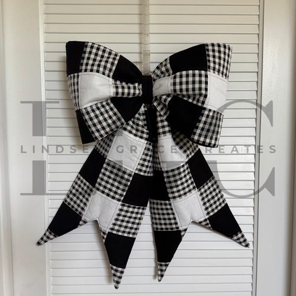 The Big Giant Reversible Quilted Bow | Beginner Friendly PDF Sewing Pattern Instructions and Video Tutorial for Oversized Quilted Fabric Bow