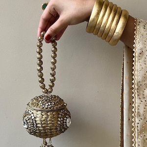 Mini Kundan Potli Bag, Indian Wedding Favor Bag, Bridal Potli Purse, Ethnic Clutch, Handmade Beaded Potli, Mehndi Gift Pouch