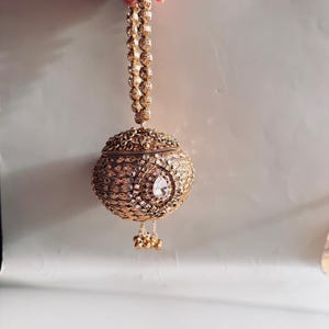 Mini Kundan Potli Bag, Indian Wedding Favor Bag, Bridal Potli Purse, Ethnic Clutch, Handmade Beaded Potli, Mehndi Gift Pouch image 5