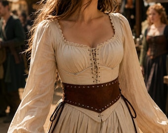 Mittelalterlicher Unterbrustkorsettgürtel, Renaissance-Wikingergürtel, keltisches Ritter-Fantasy-Kostümaccessoire