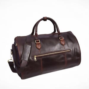 Sac à vêtements convertible en cuir pour costume | Sac de voyage 2 en 1 | de voyage en cuir véritable pour homme | Cadeau de sac de week-end de costume de mariage