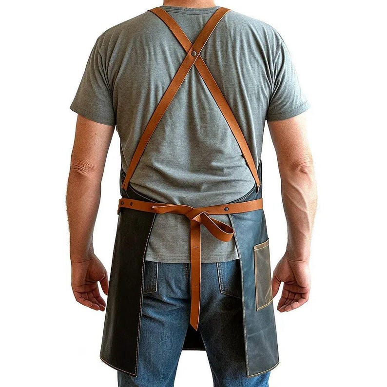 HEAVEN HUSH Professional Leather Work Aprons For Men With Tool