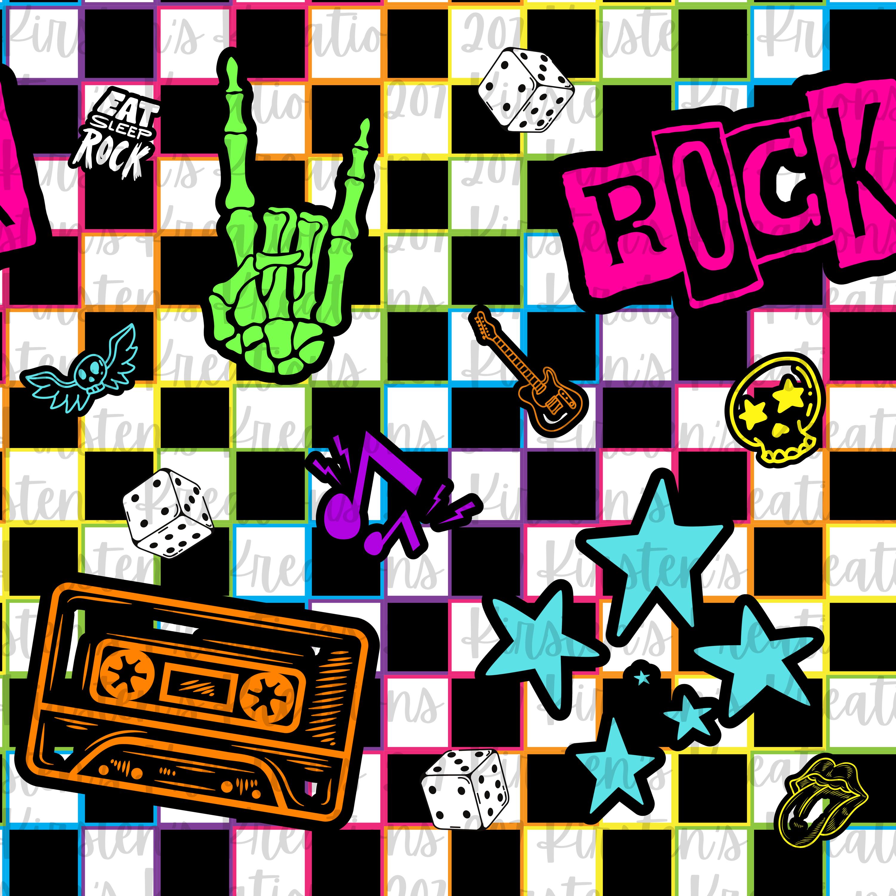 Rock N Roll Seamless Pattern: High-resolution Punk Design (digital ...