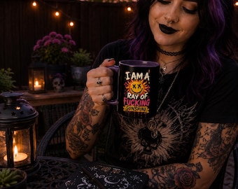 Accent Coffee Mug 11oz, Funny Sarcastic Mug, Goth Gift, Dark Humor Mug, Alternative Coffee Lover Gift, Funny Coffee Cup
