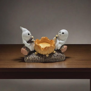 Cute Ghost Campfire Candle Holder Halloween Decor Spooky Table Centerpiece Autumn Home Gift
