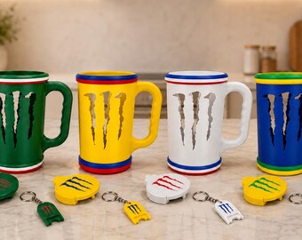 Portavasos para latas impreso en 3D, accesorio de escritorio para gamers, imprescindible para la Copa del Mundo.