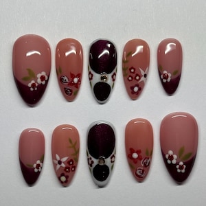 Floral Design Press-On Nails