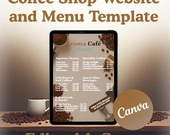 Editable Canva Coffee Shop Menu Template