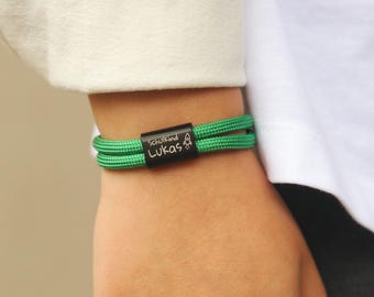 Personalisiertes Armband für Kinder, Einschulung Geschenk, Kinderarmband mit Gravur, Segeltau
